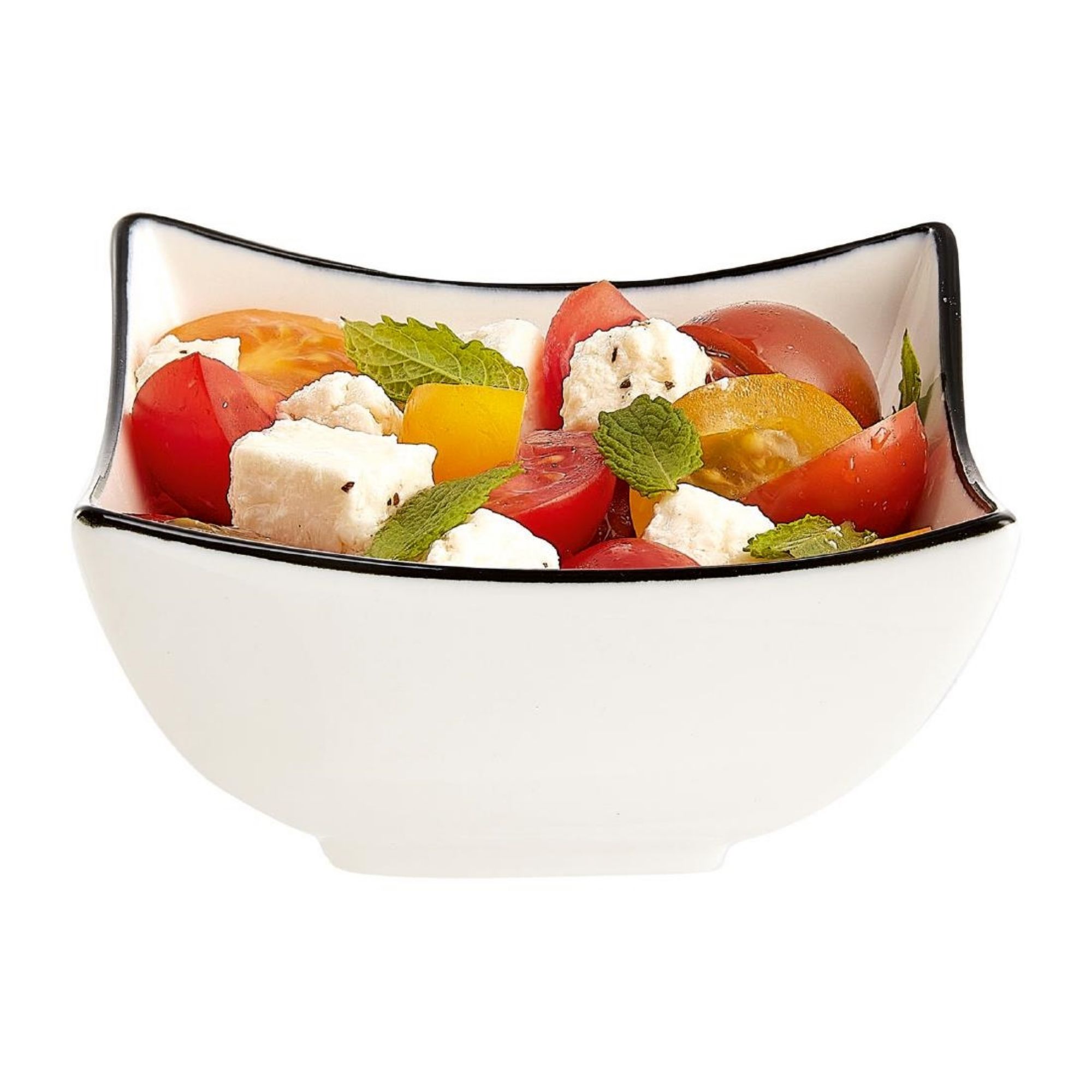 Picture of Arcoroc Appetizer Ludico Deep Square Bowls Black Line 90mm (24 Pack)