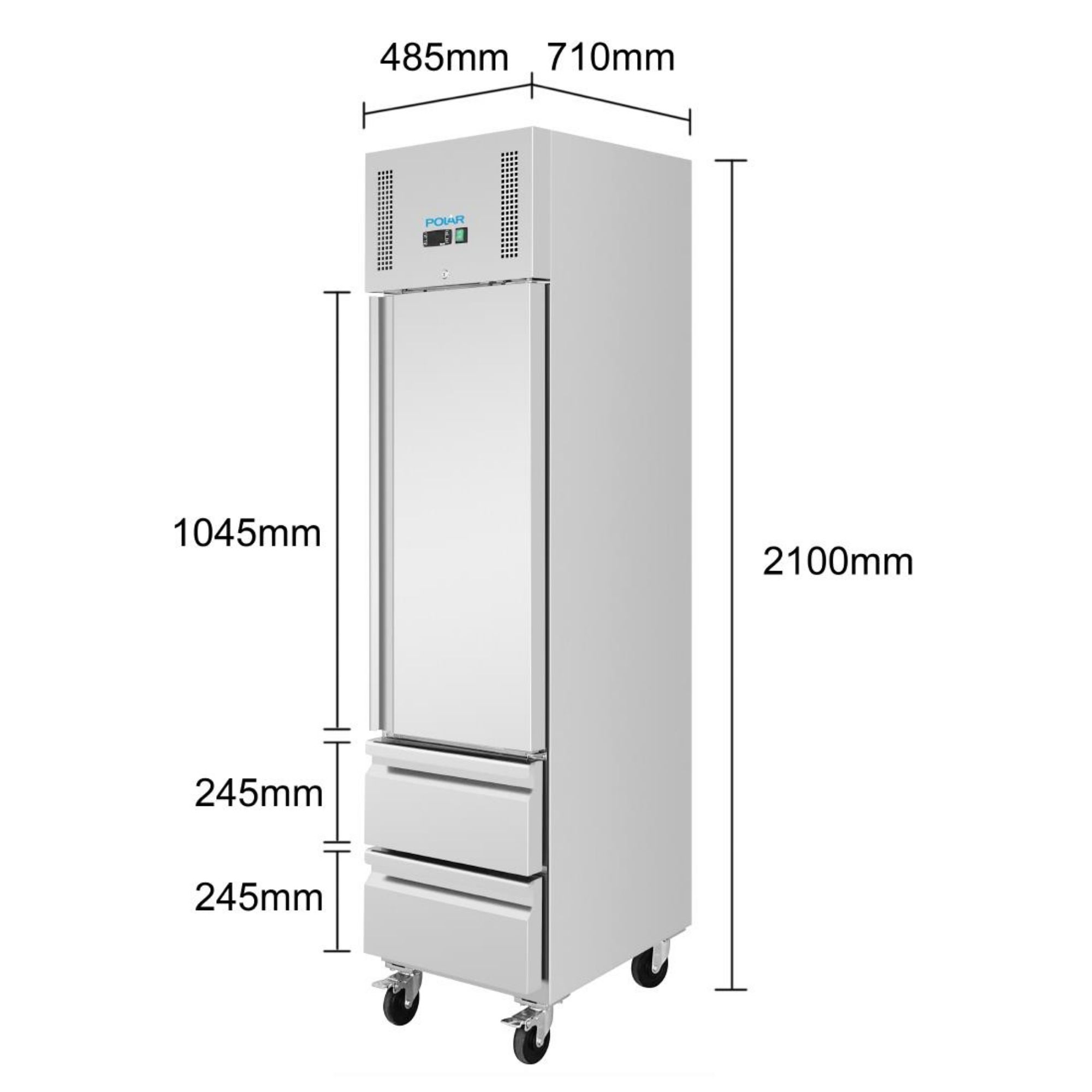 Picture of Polar G-Series Single Door and 2 Drawer Slimline GN Cabinet Freezer 180Ltr