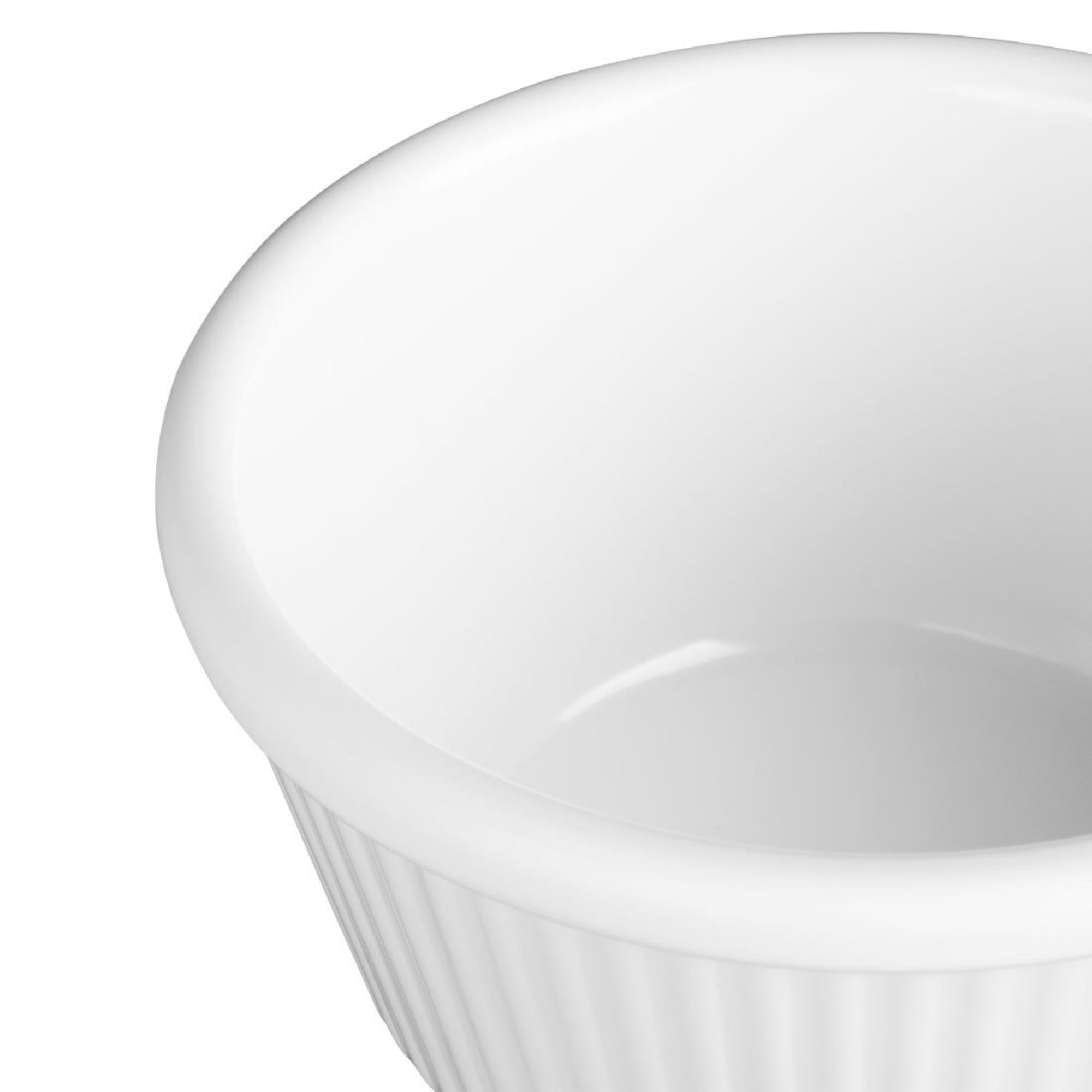 Picture of Olympia Kristallon Melamine Fluted Ramekins White 89mm (12 Pack)