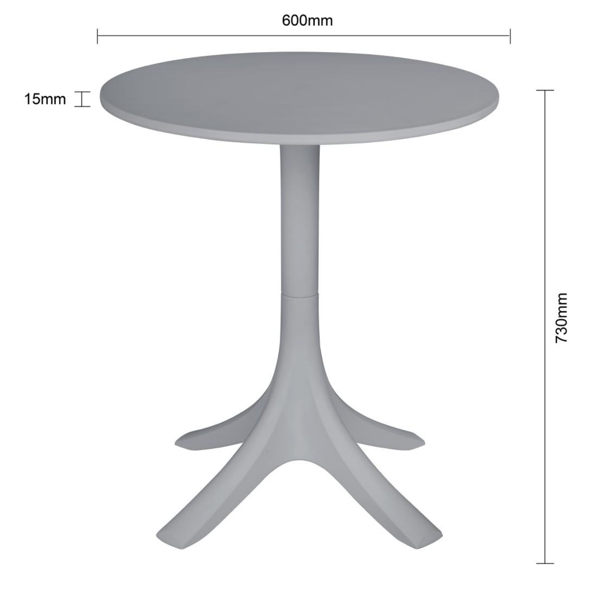 Picture of Bolero Lorenzo 600mm Round Cafe Table - Medium Grey