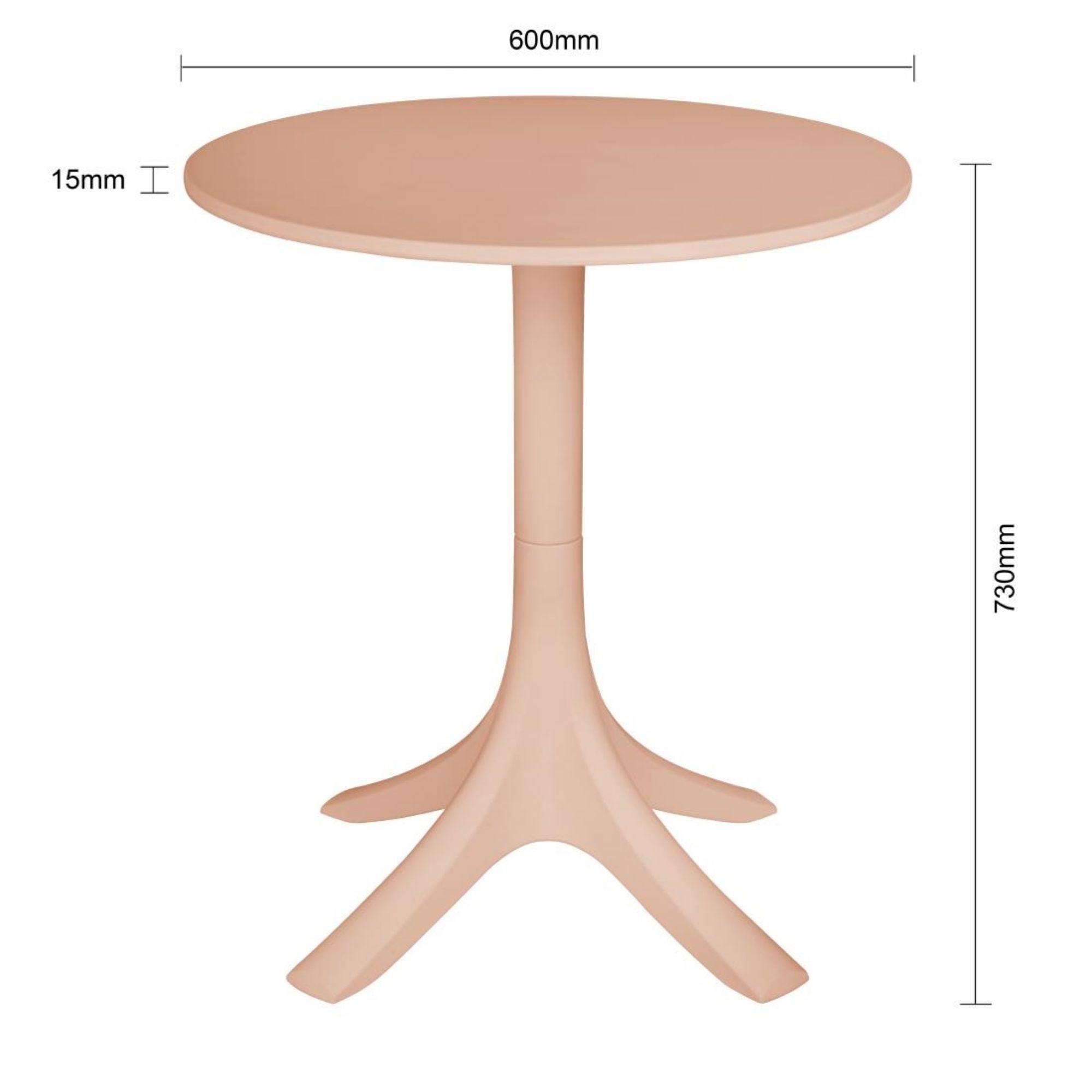 Picture of Bolero Mila 600mm Round Cafe Table - Nude Pink