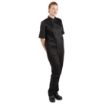 Picture of Whites Vegas Unisex Chef Jackets Short Sleeve Black L (5 Pack)