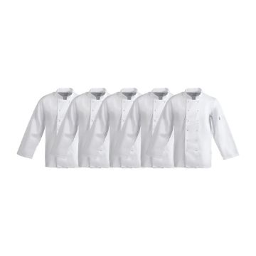 Picture of Whites Vegas Unisex Chef Jackets Long Sleeve White S (5 Pack)