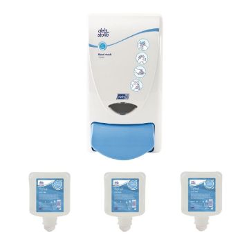 Picture of Deb Clear Foam Soap Dispenser and 3 Unperfumed Foam Hand Soaps 1Ltr