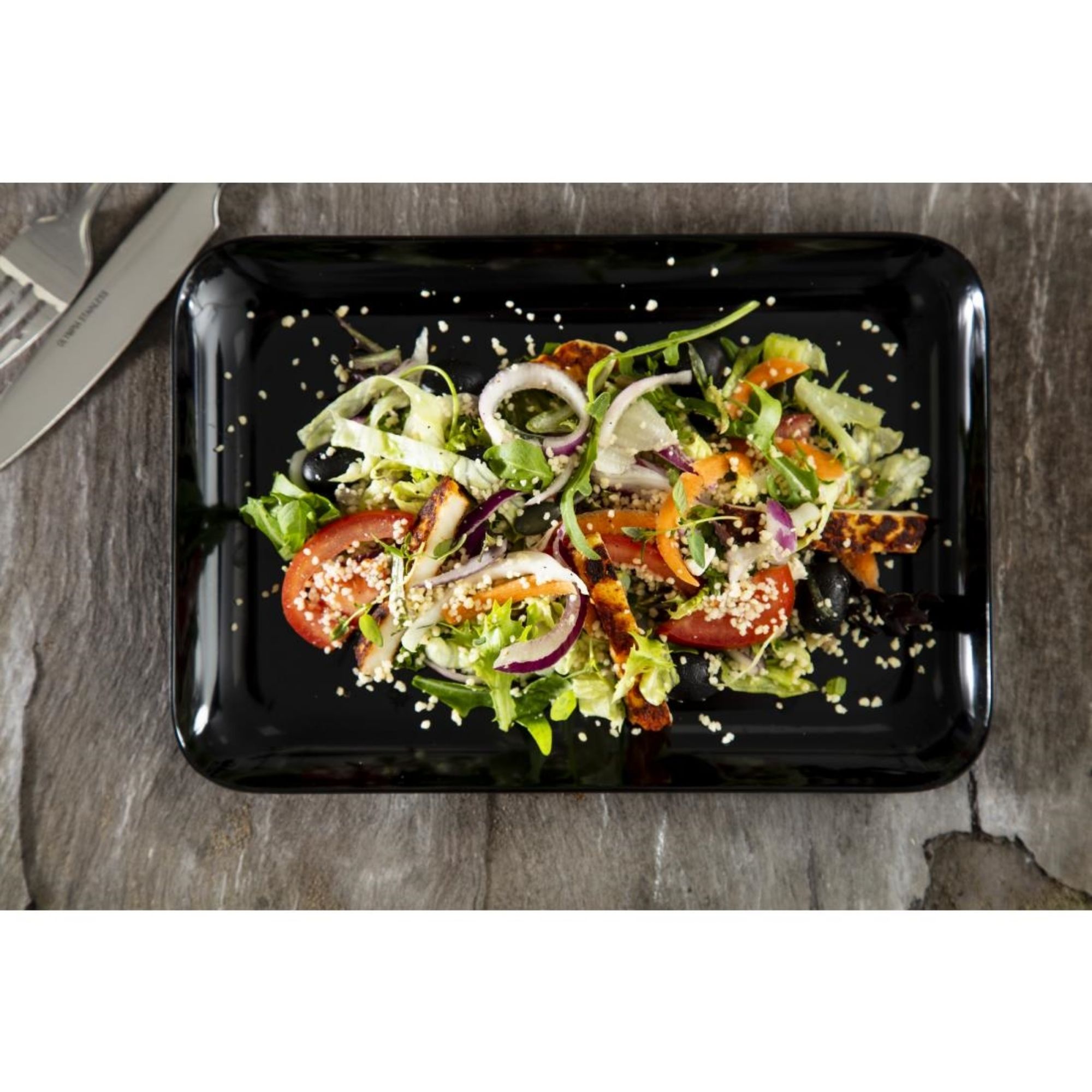 Picture of Dalebrook Melamine Small Rectangular Platter Black 240 x 160mm