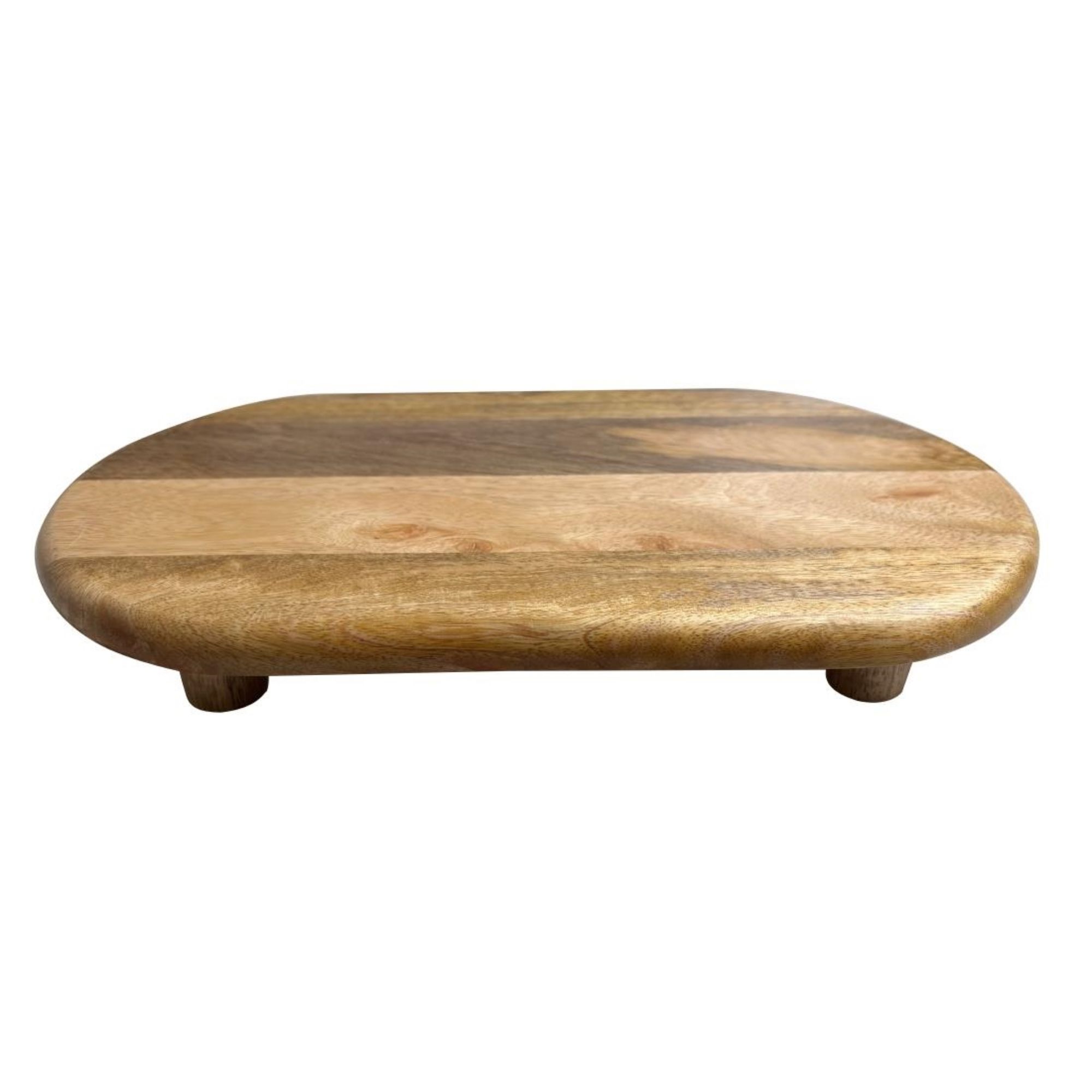 Picture of Olympia Mango Wood Rounded Rectangular Display Stand with Legs 350x220mm
