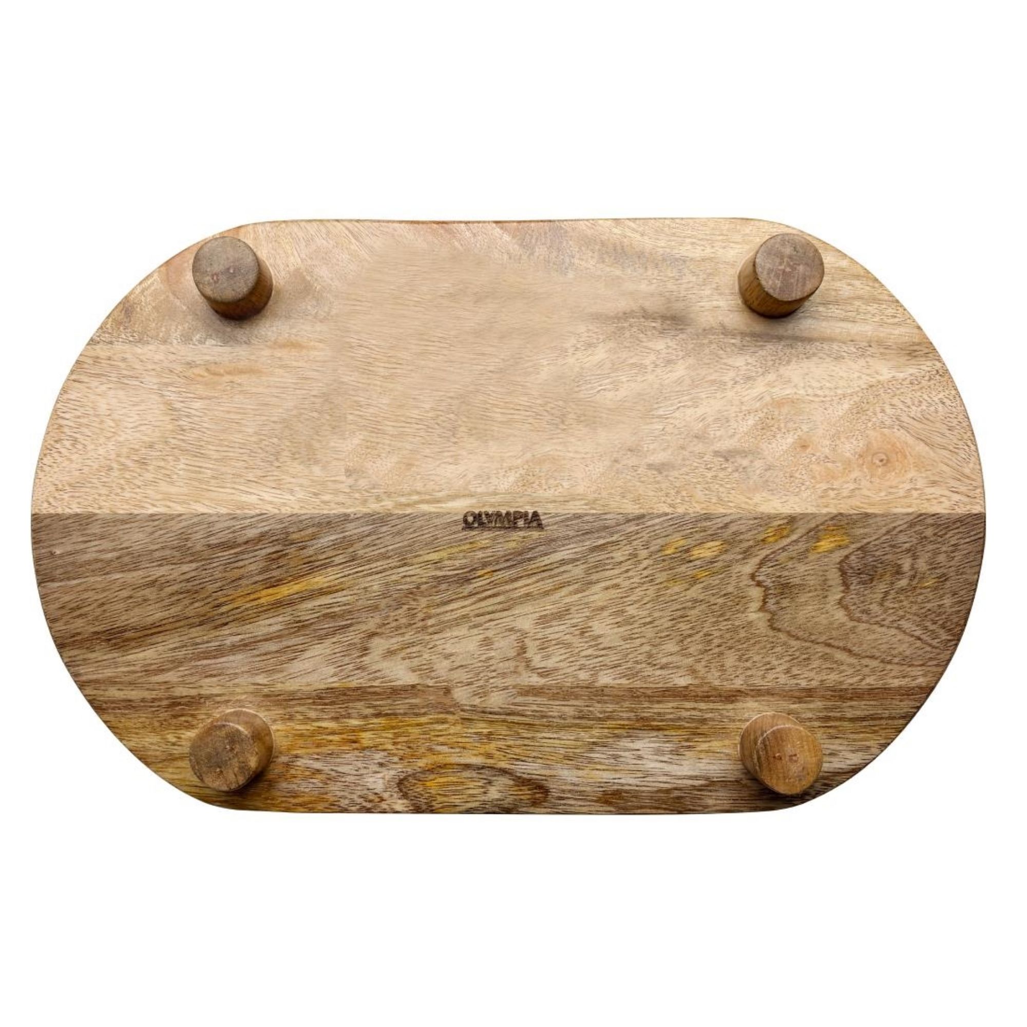 Picture of Olympia Mango Wood Rounded Rectangular Display Stand with Legs 350x220mm