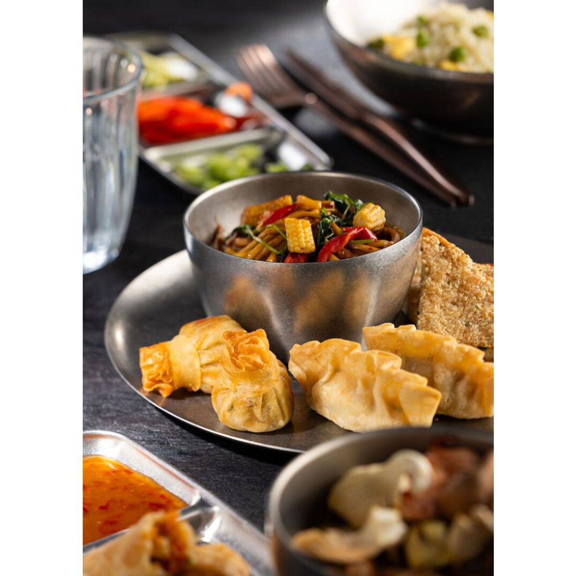 Picture of Utopia Artemis Double Walled Bowls Rumbled Steel 110mm (6 Pack)