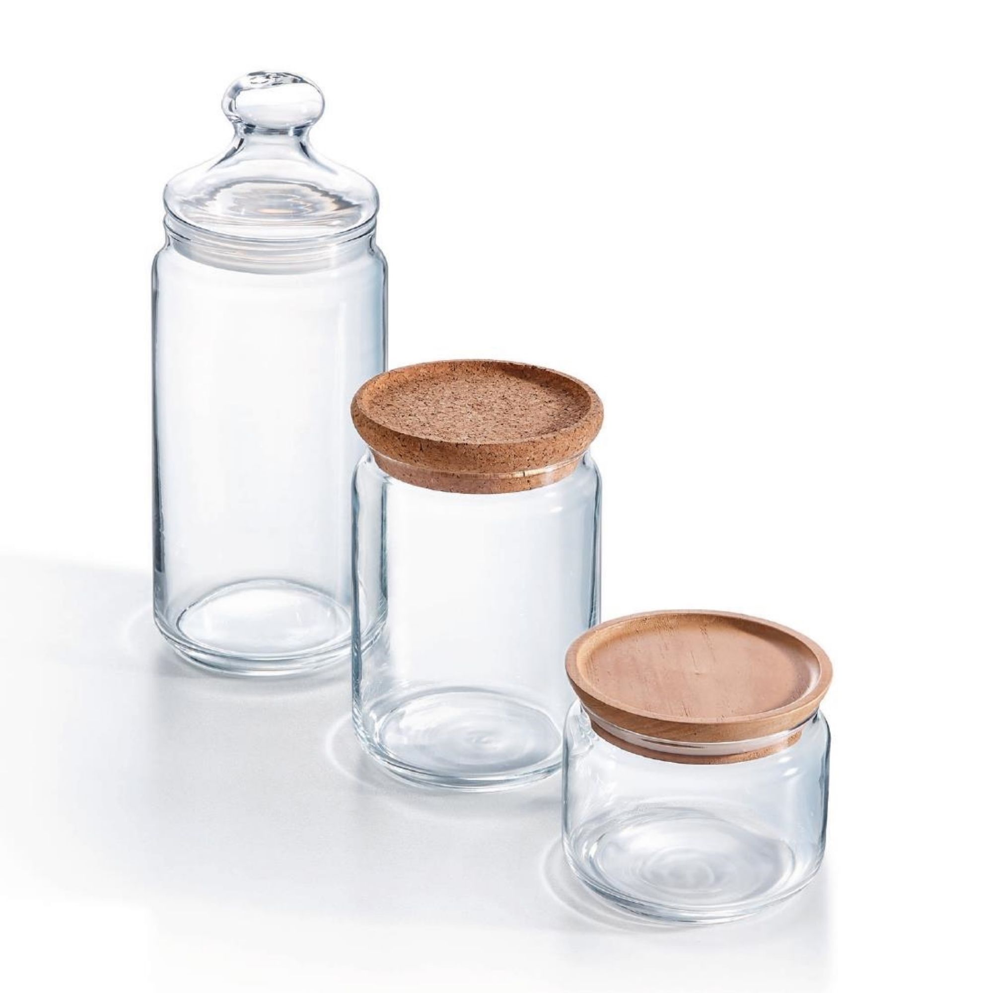 Picture of Luminarc Pure Jars & Wood Lids 500ml (6 Pack)