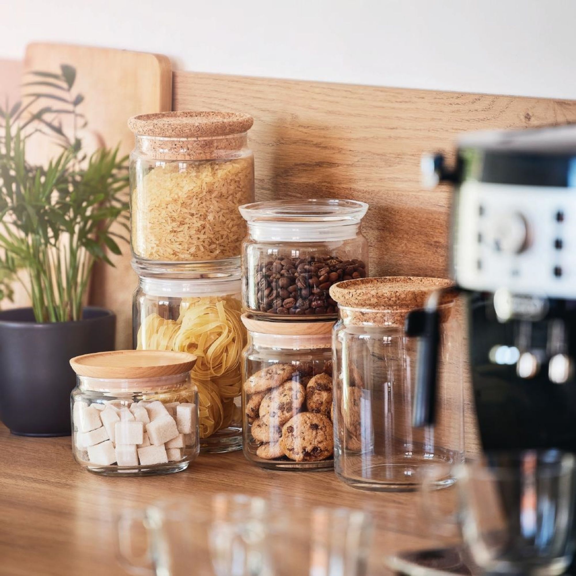 Picture of Luminarc Pure Jars & Wood Lids 500ml (6 Pack)
