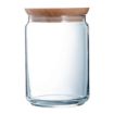 Picture of Luminarc Pure Jars & Wood Lids 1Ltr (6 Pack)