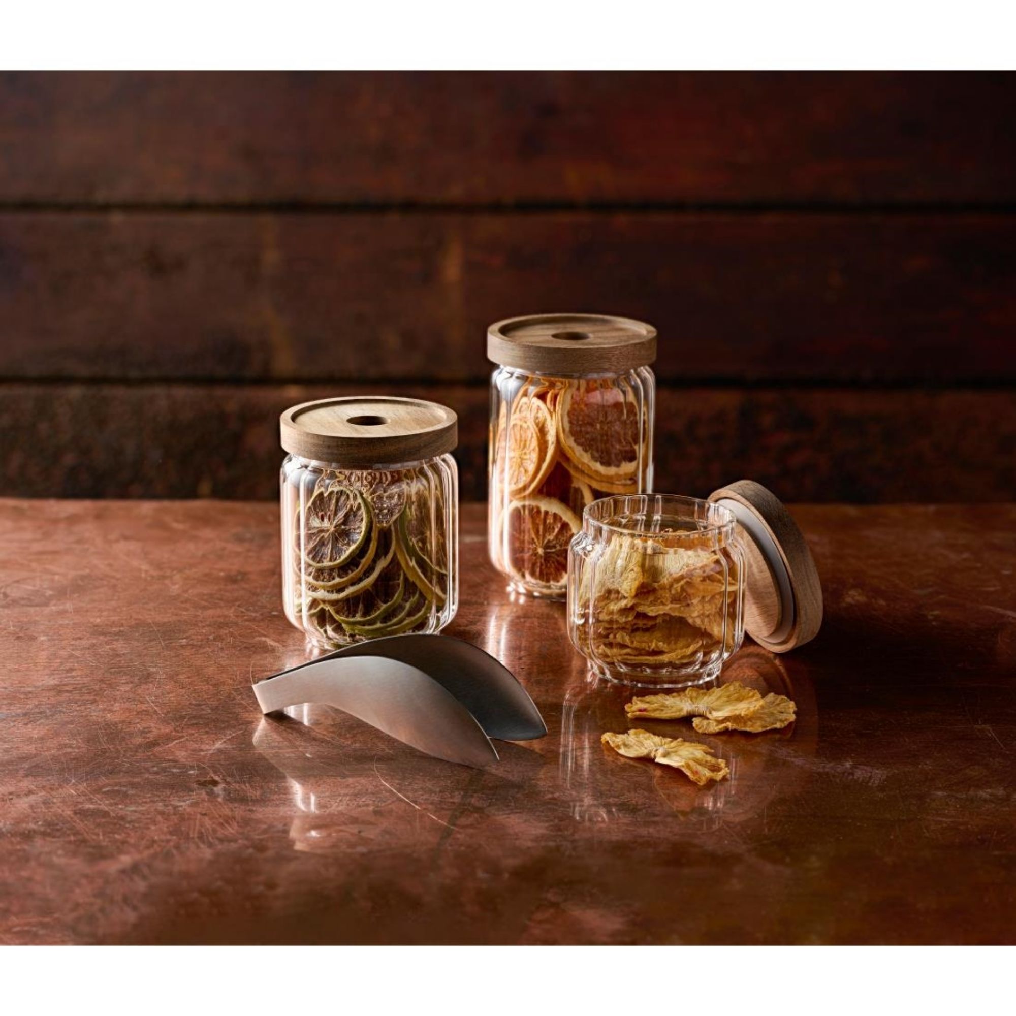 Picture of ARTBAR Condiment Jars and Wooden Lids 650ml (12 Pack)
