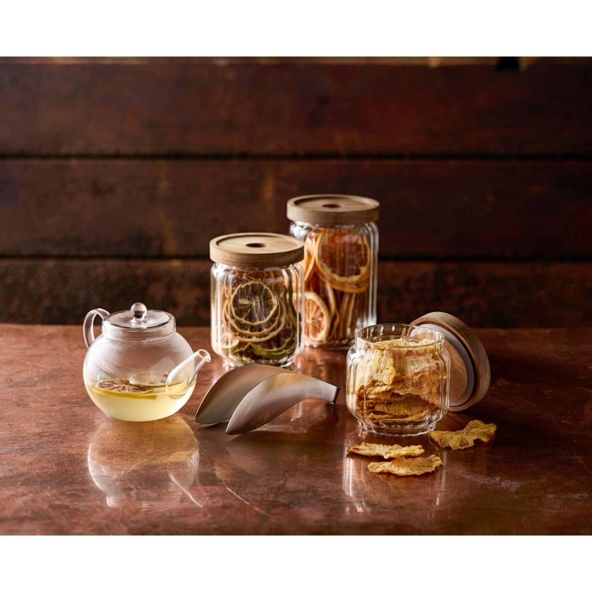 Picture of ARTBAR Condiment Jars and Wooden Lids 650ml (12 Pack)