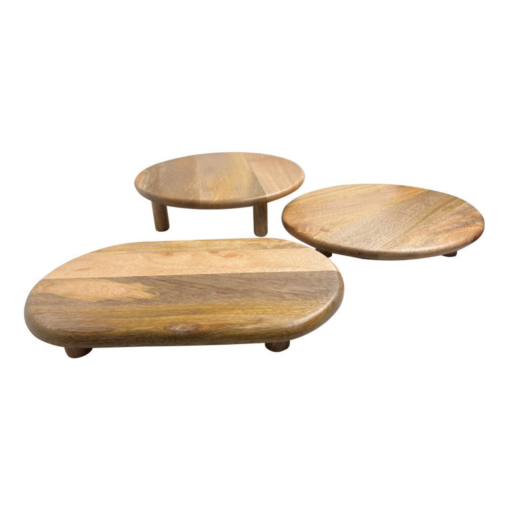 Picture of Olympia Mango Wood Round Display Stand with Legs 300x80mm