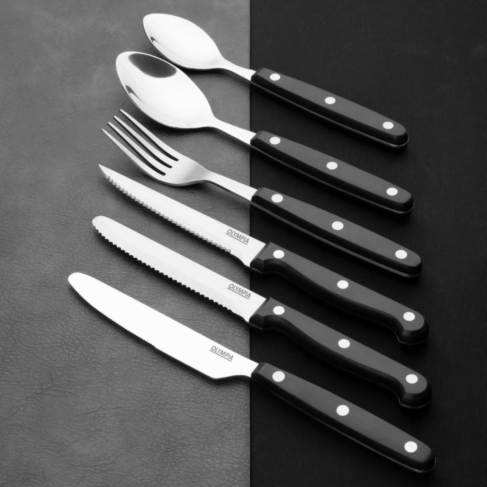 Picture of Olympia Taverna Teaspoons with Black Handles (12 Pack)