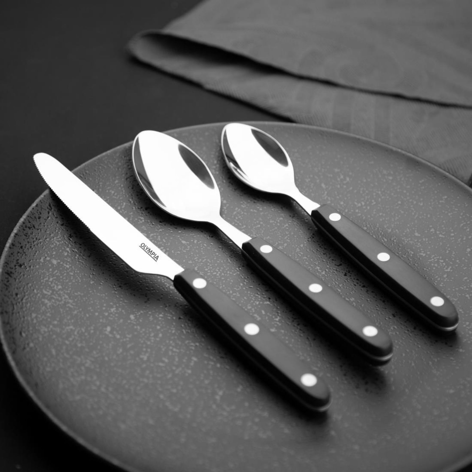 Picture of Olympia Taverna Table Knives with Black Handles (12 Pack)