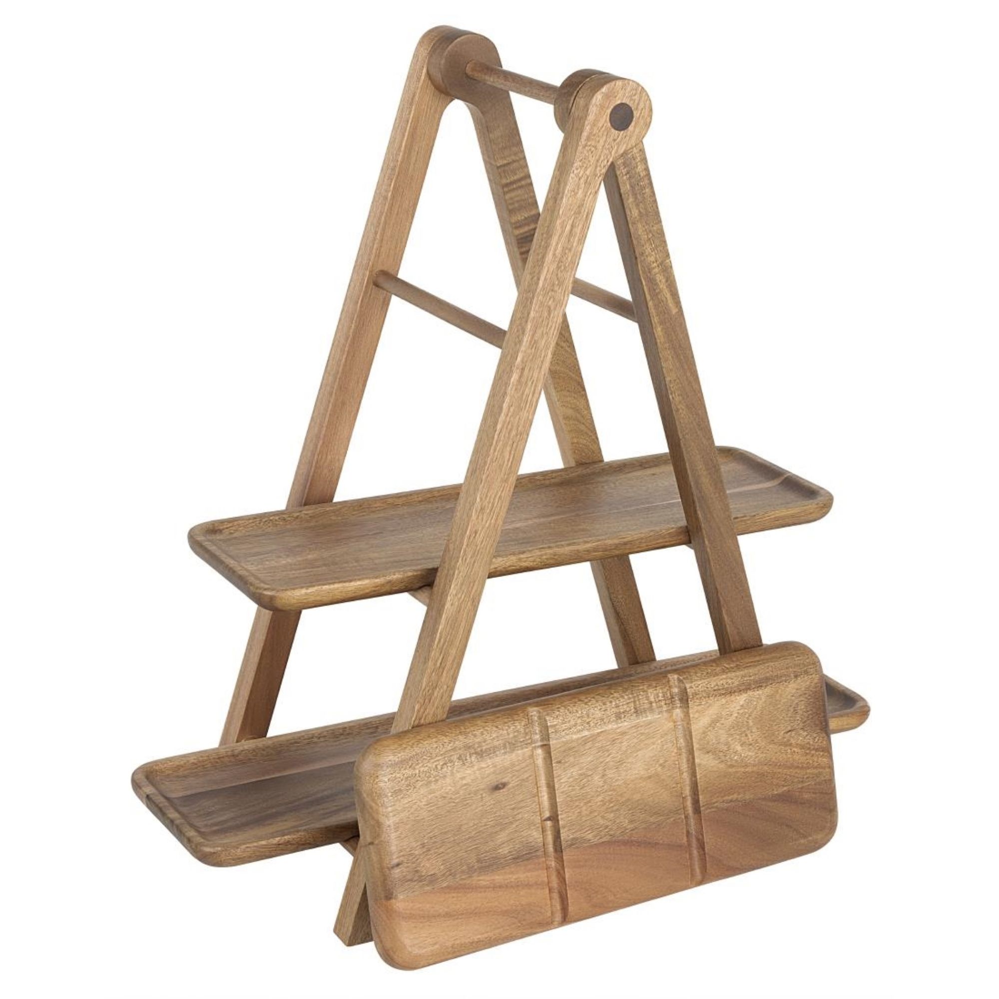 Picture of Olympia Acacia Wood 3-Tier Serving Trays with Display Stand
