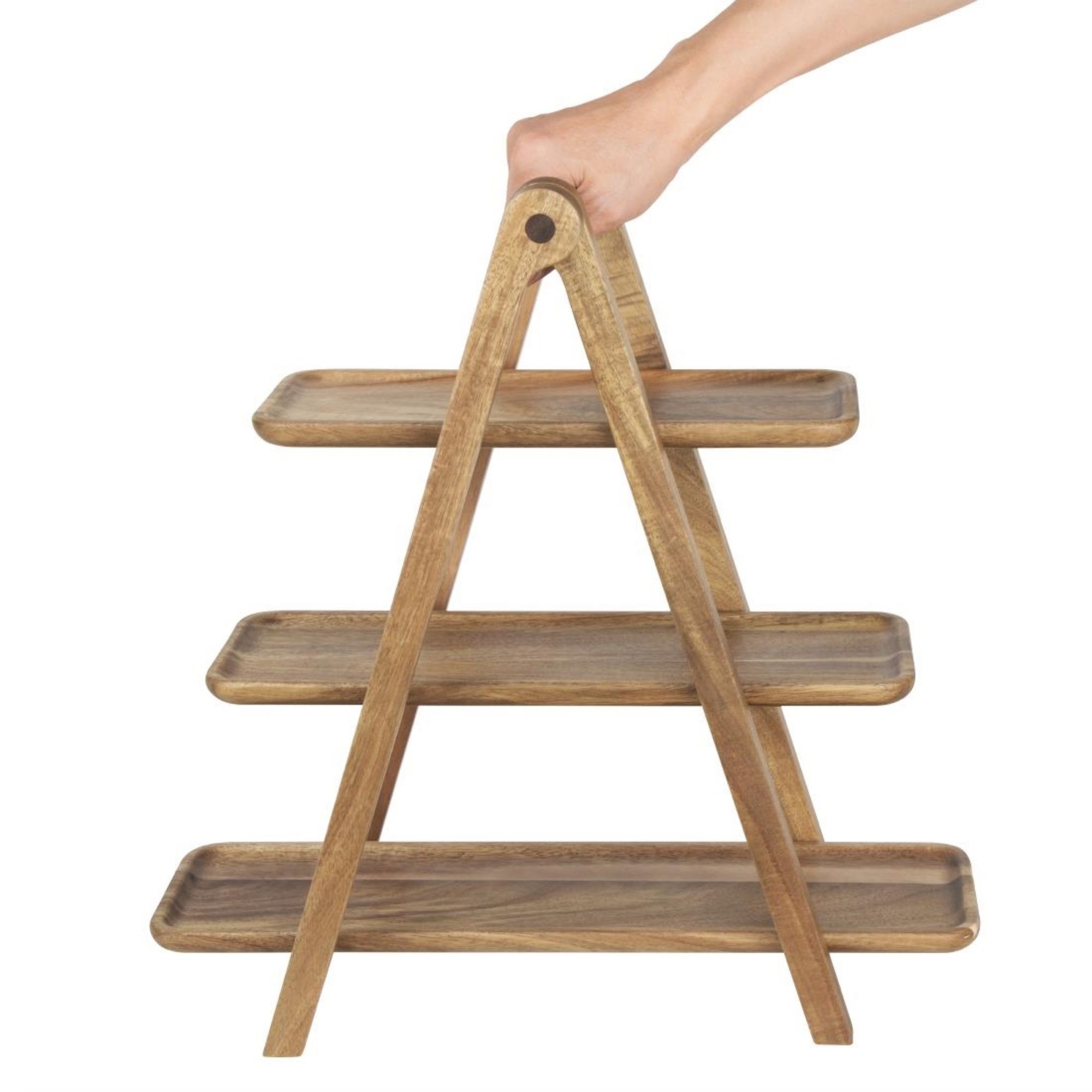 Picture of Olympia Acacia Wood 3-Tier Serving Trays with Display Stand