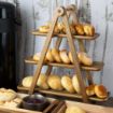 Picture of Olympia Acacia Wood 3-Tier Serving Trays with Display Stand
