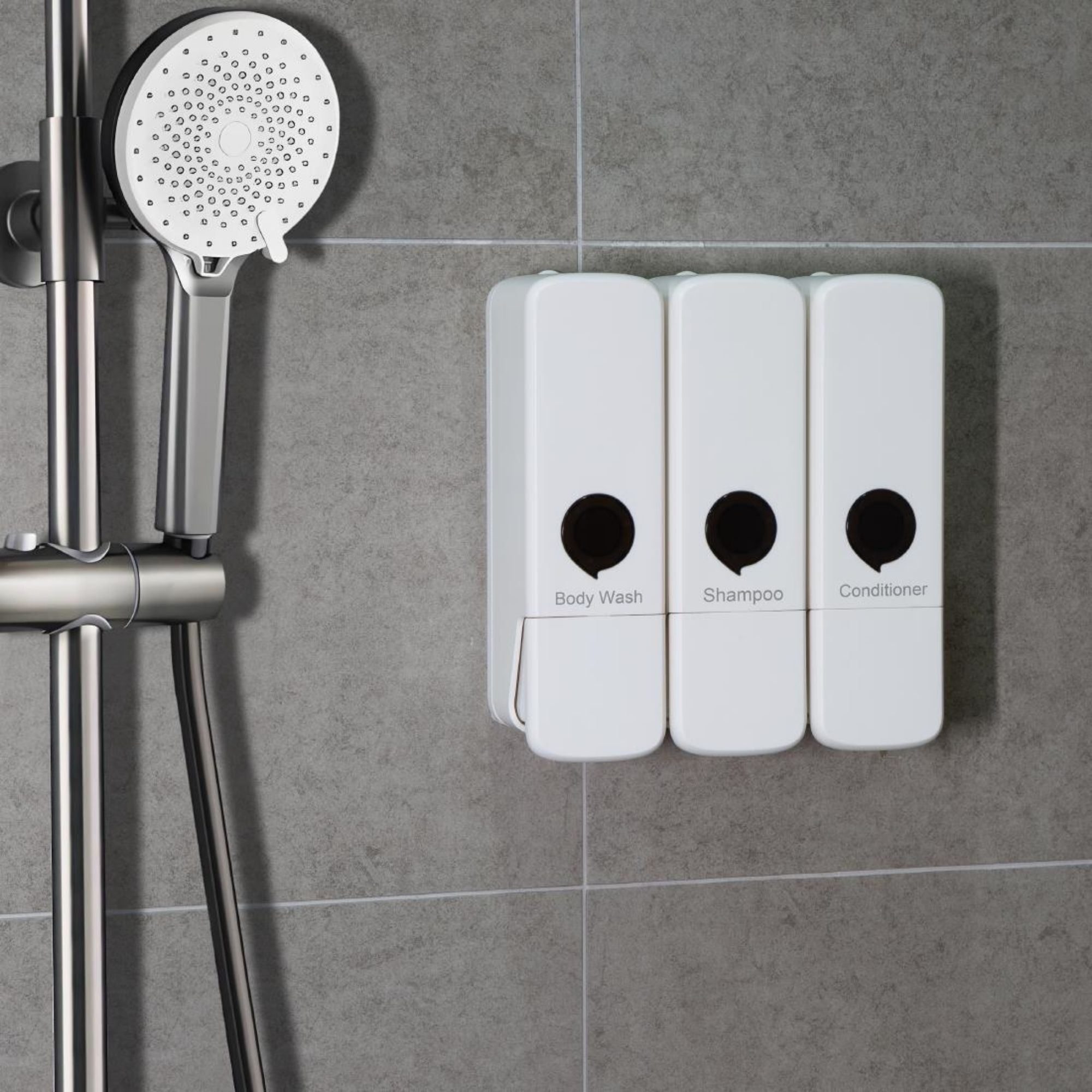 Picture of Jantex Triple Shower Dispenser White