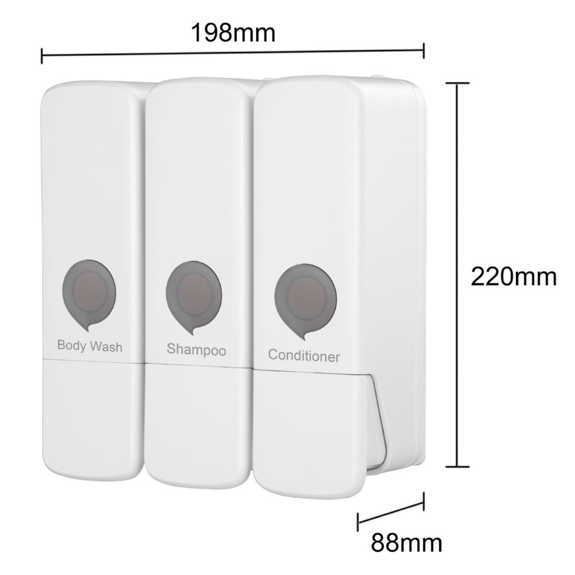 Picture of Jantex Triple Shower Dispenser White