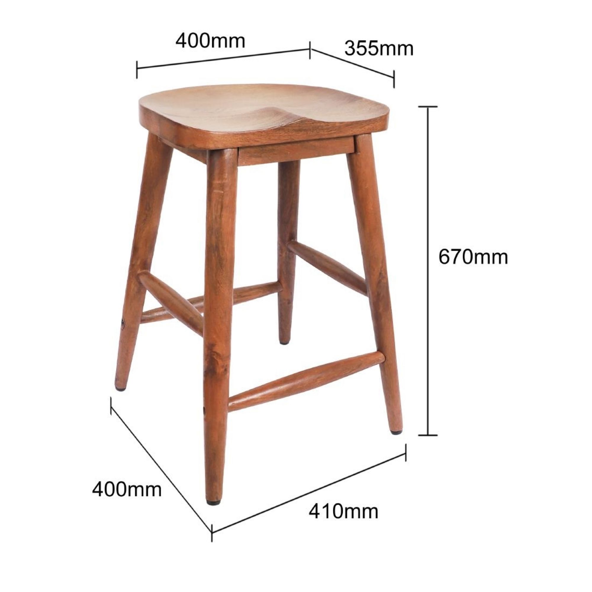 Picture of Bolero Halsbury Curved Mango Wood Stools (2 Pack)