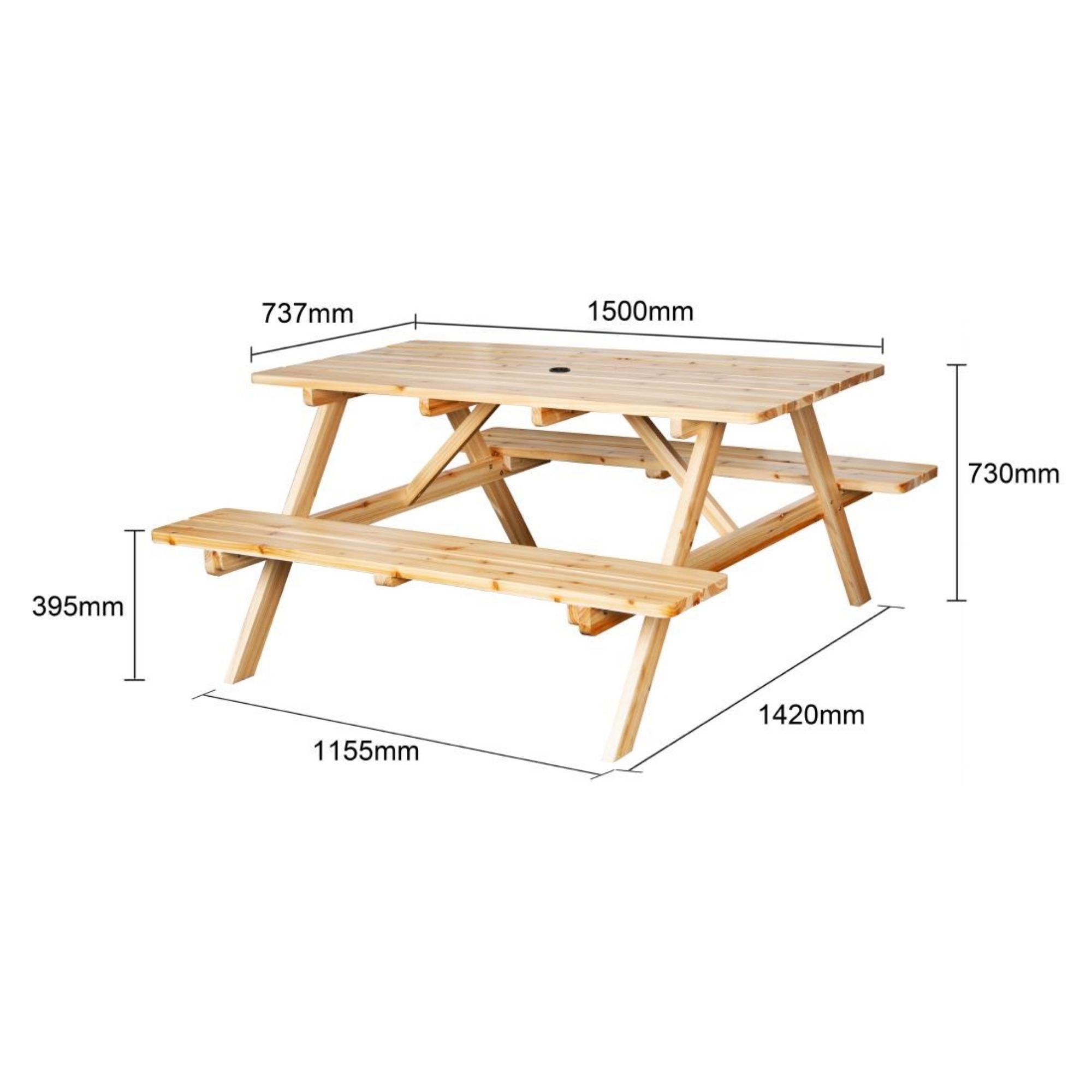 Picture of Bolero Elements Wooden Picnic Table & Bench Set 5ft