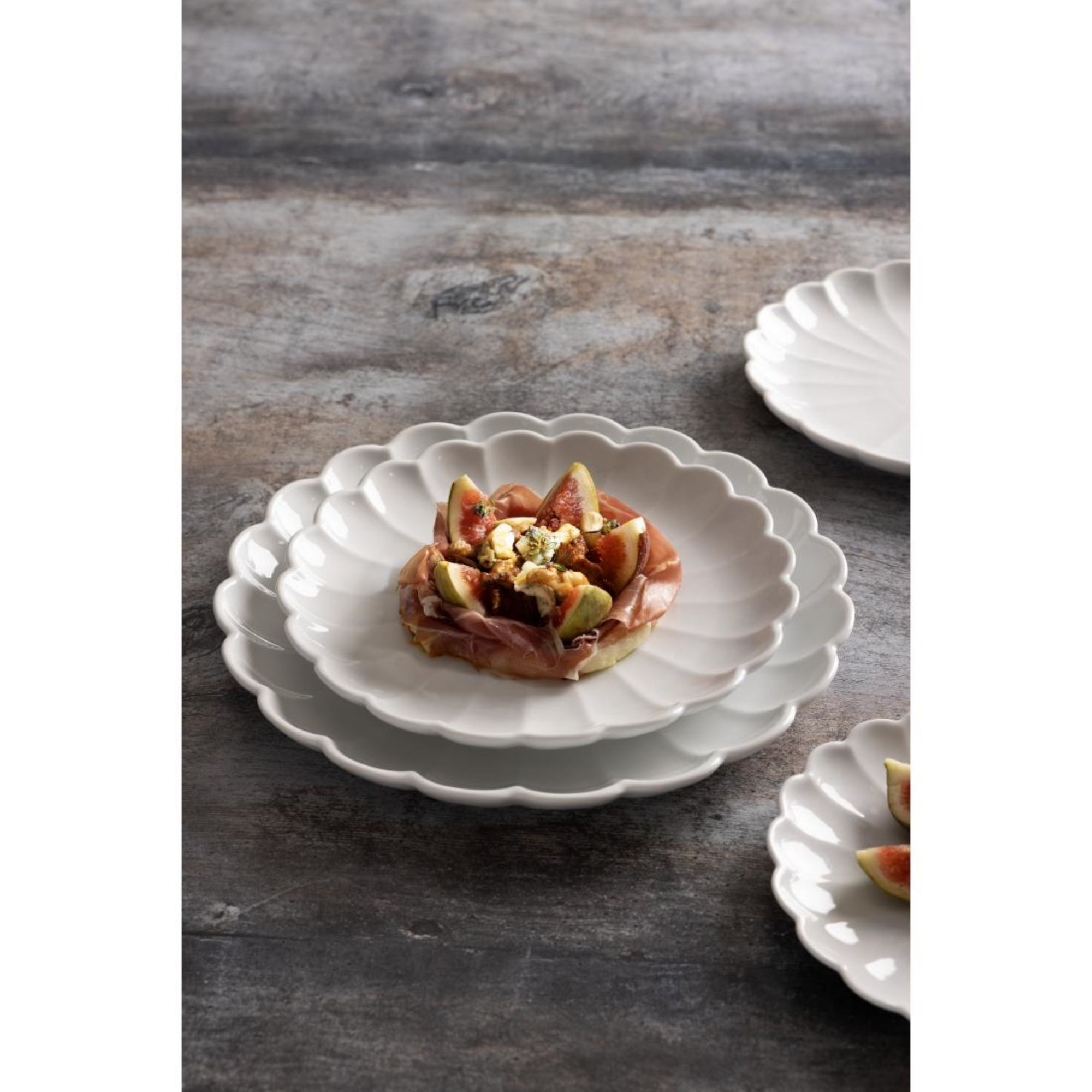 Picture of Olympia Bloom Scalloped Bowls White 230mm (6 Pack)