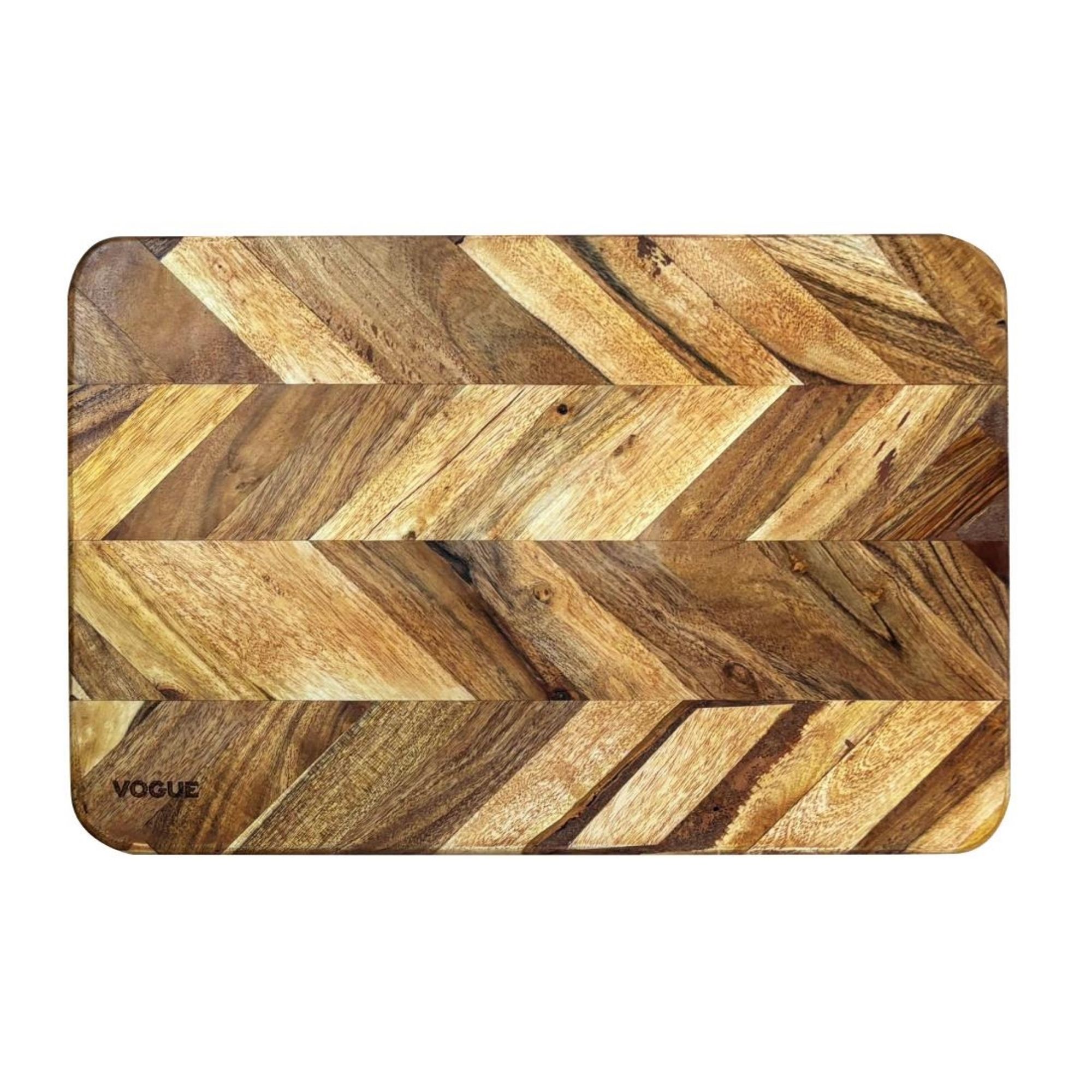 Picture of Vogue Chevron Effect Acacia Wood Chopping Board Medium 455x305mm