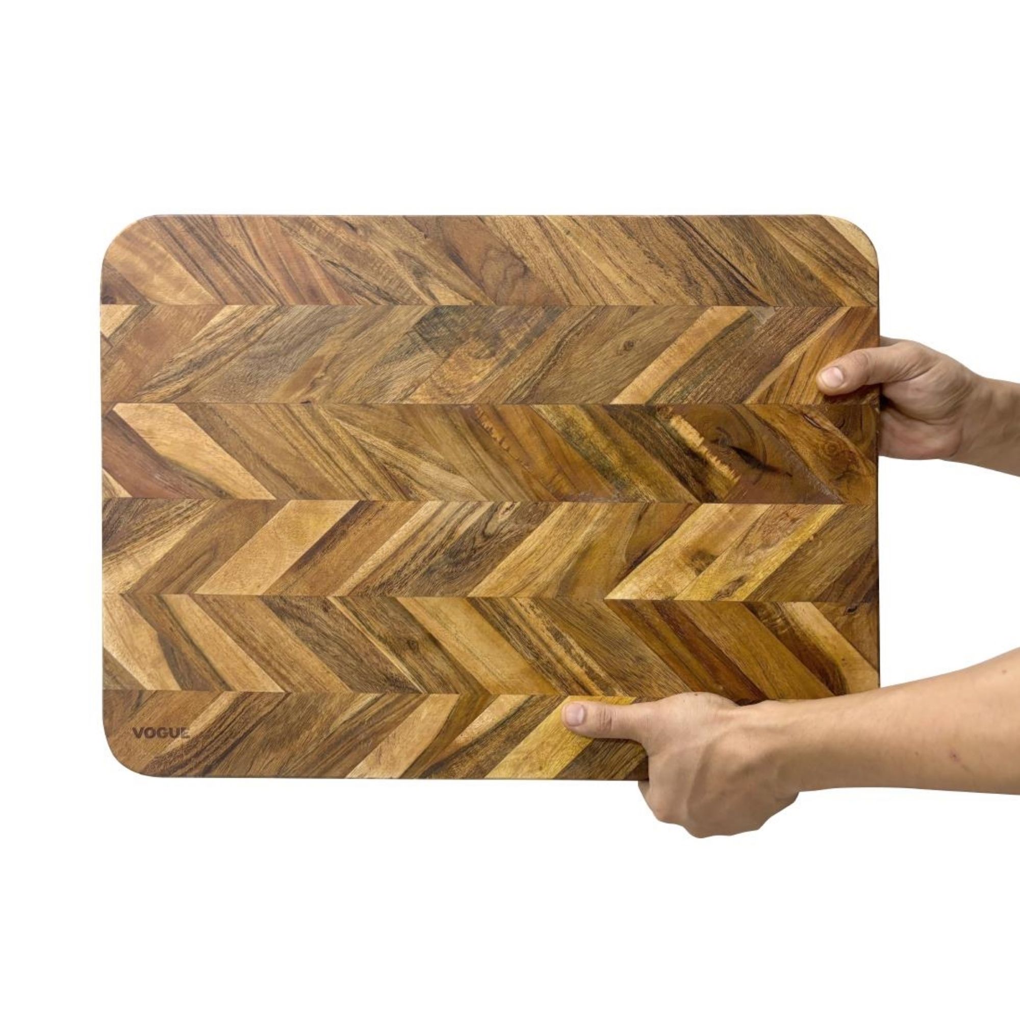 Picture of Vogue Chevron Effect Acacia Wood Chopping Board Large 560x405mm