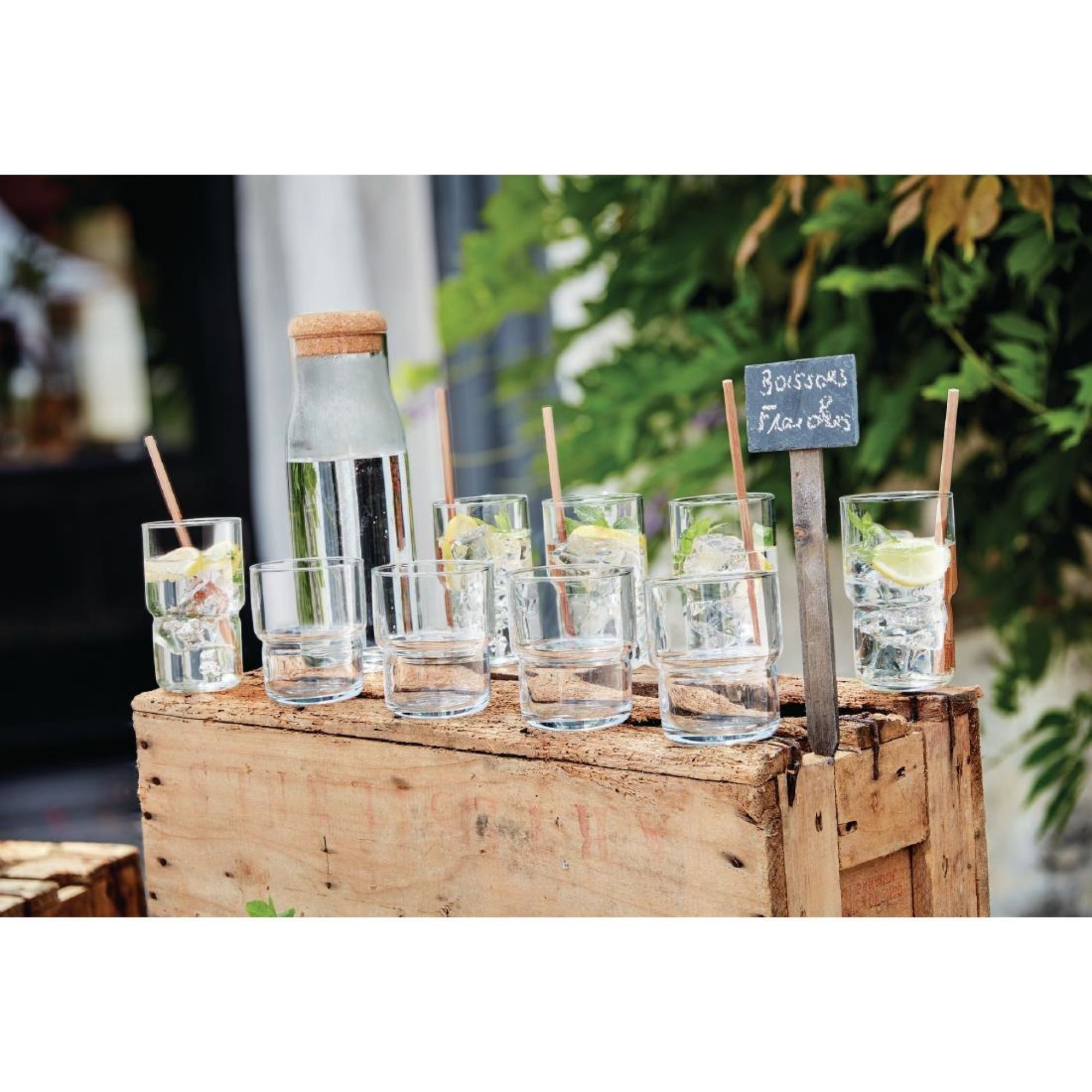 Picture of Luminarc Funambule Carafes with Cork Lid 1Ltr (6 Pack)
