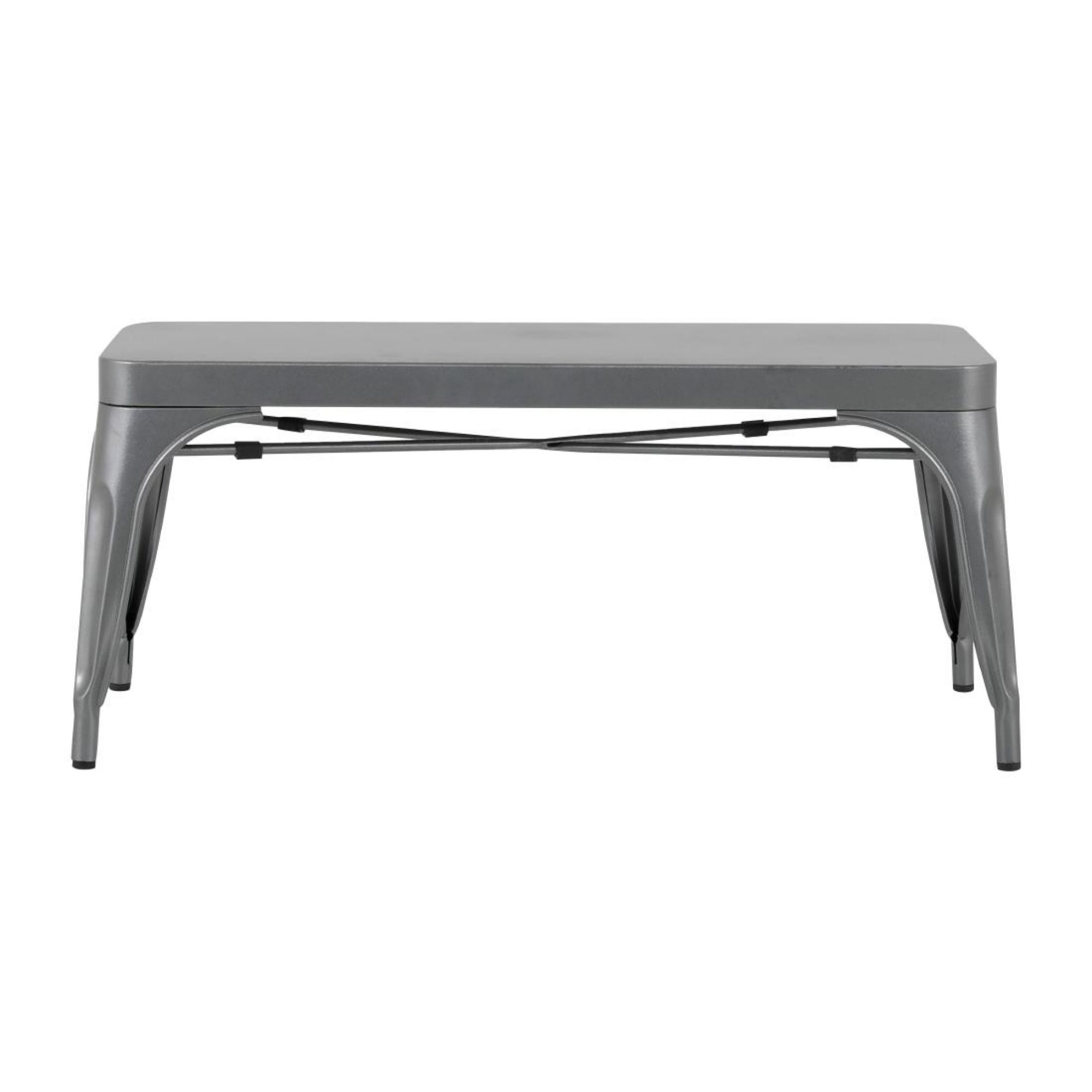 Picture of Bolero Bistro Metal Benches Gunmetal 1000mm (2 Pack)
