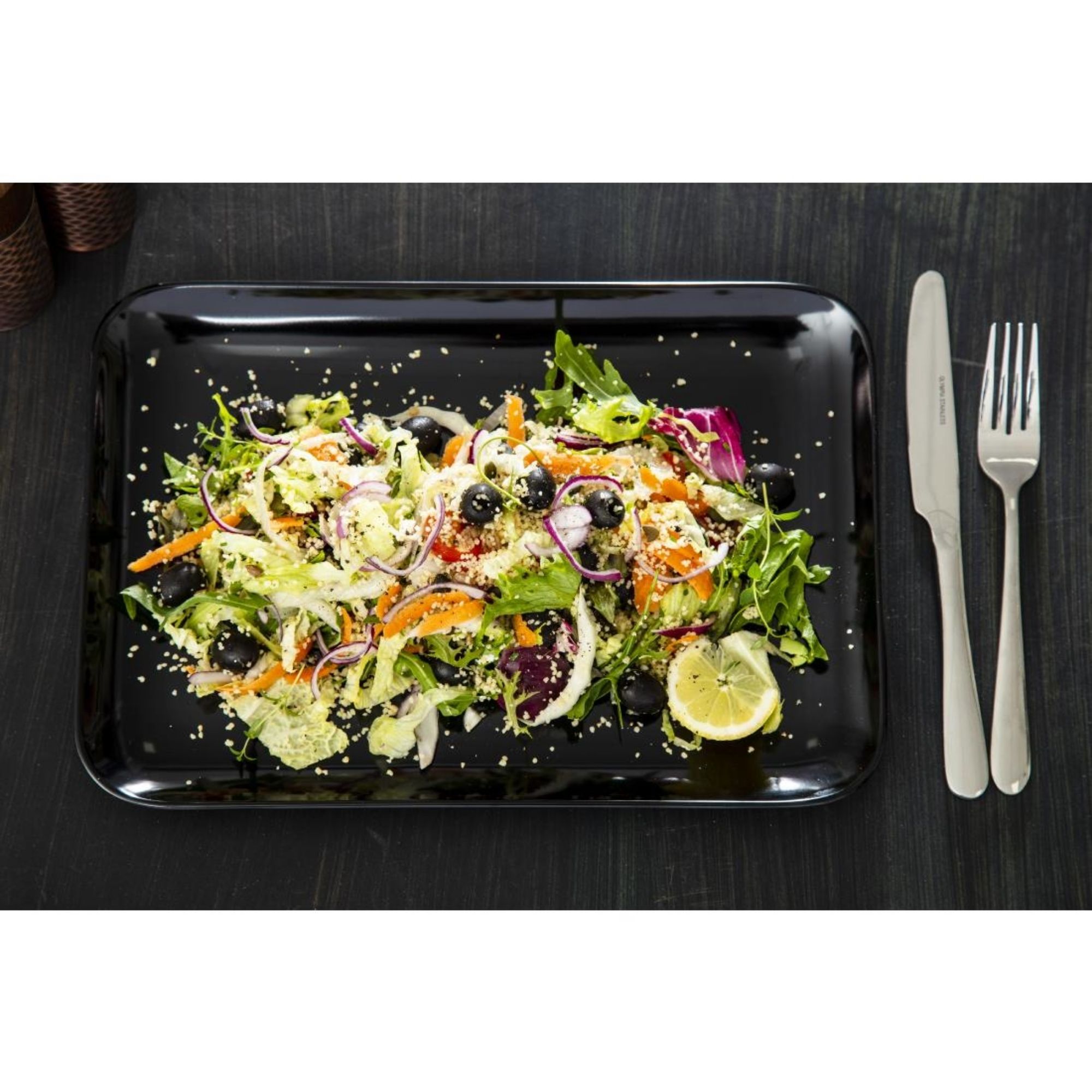 Picture of Dalebrook Melamine Large Rectangular Platter Black 330mm