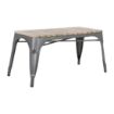 Picture of Bolero Bistro Indoor Bench Slatted Mango Wood & Gunmetal Frame 850mm (2 Pack)