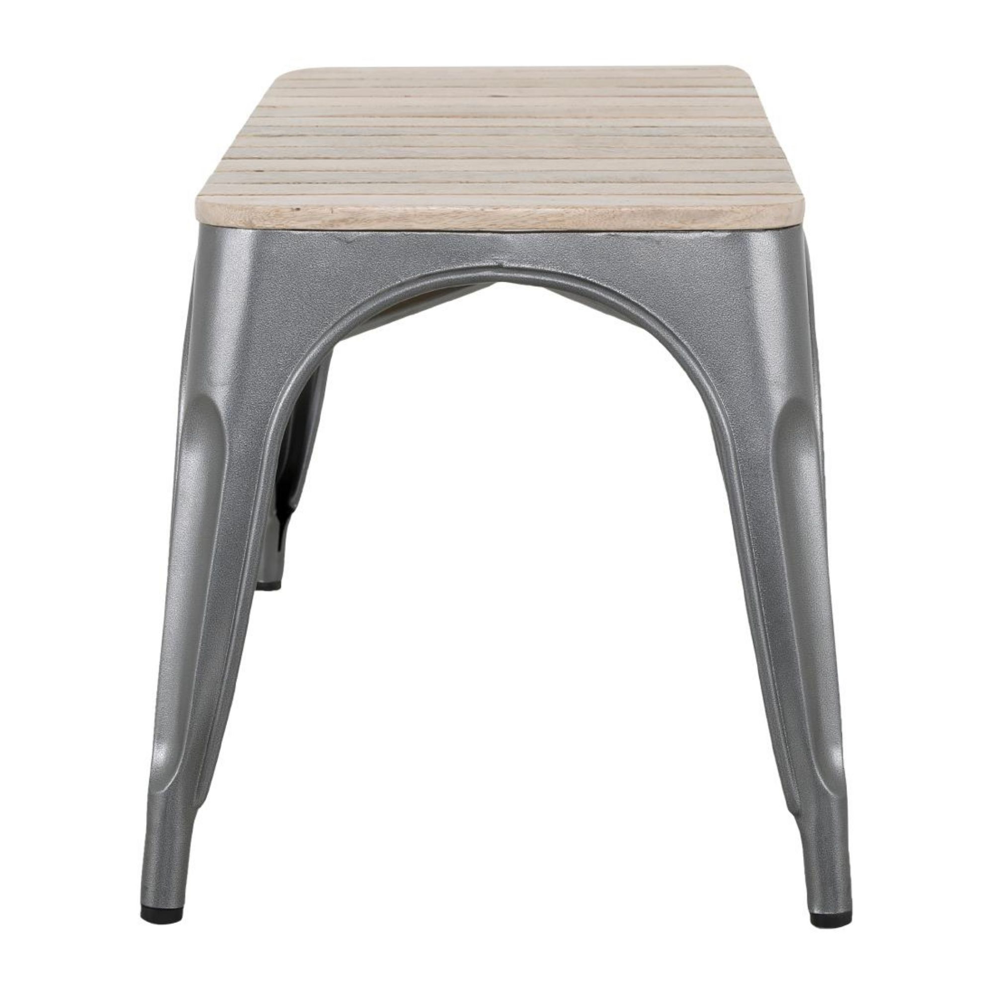 Picture of Bolero Bistro Indoor Bench Slatted Mango Wood & Gunmetal Frame 850mm (2 Pack)