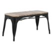Picture of Bolero Bistro Indoor Bench Slatted Mango Wood & Black Frame 850mm (2 Pack)