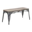 Picture of Bolero Bistro Indoor Bench Mango Wood & Gunmetal Frame 1000mm (2 Pack)