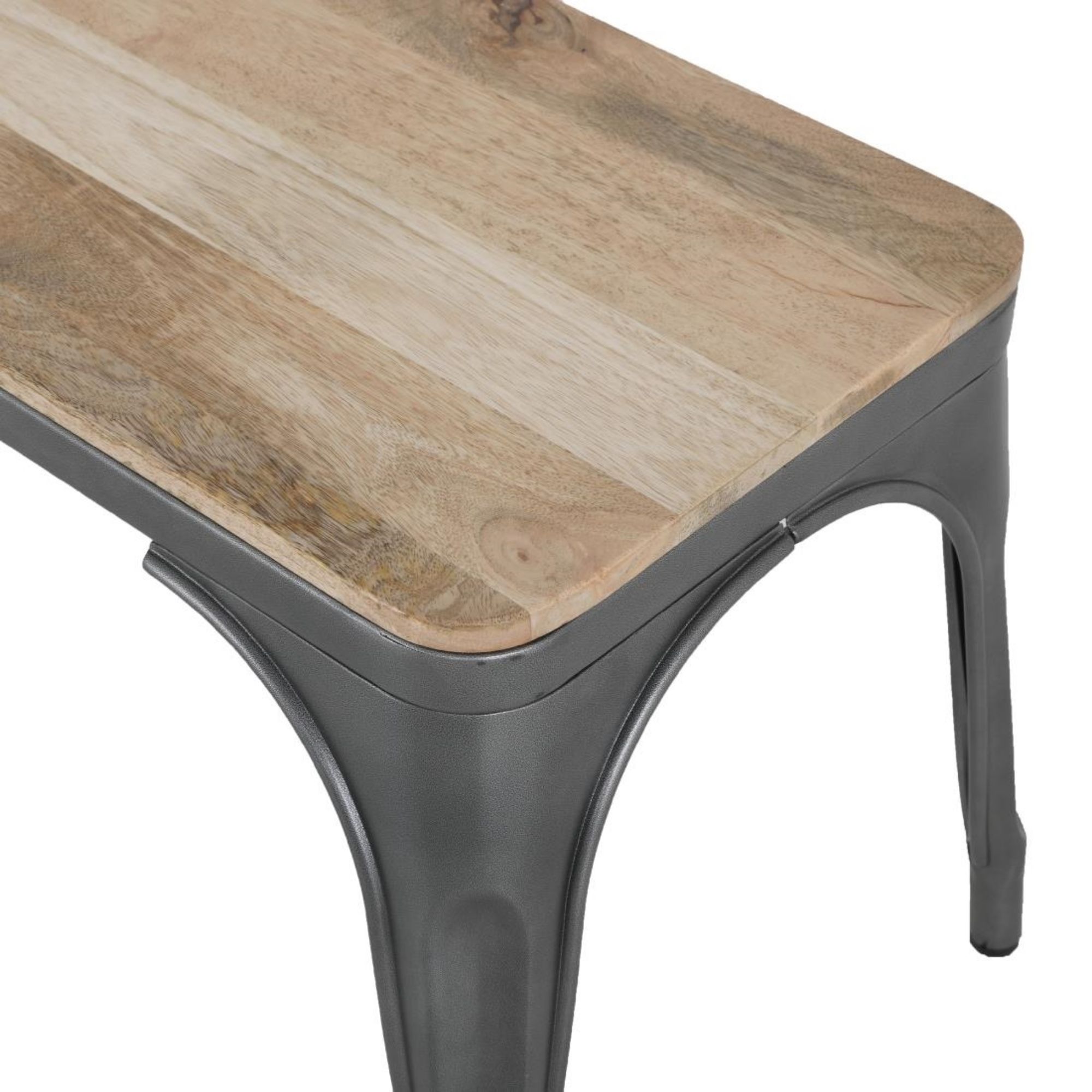 Picture of Bolero Bistro Indoor Bench Mango Wood & Gunmetal Frame 1000mm (2 Pack)