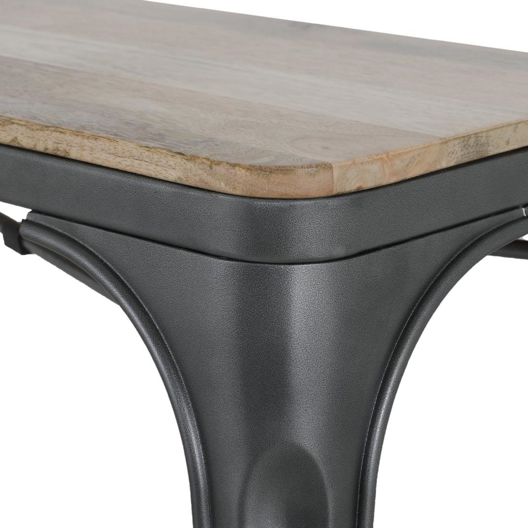 Picture of Bolero Bistro Indoor Bench Mango Wood & Gunmetal Frame 1000mm (2 Pack)