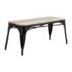 Picture of Bolero Bistro Indoor Bench Mango Wood & Black Frame 1000mm (2 Pack)