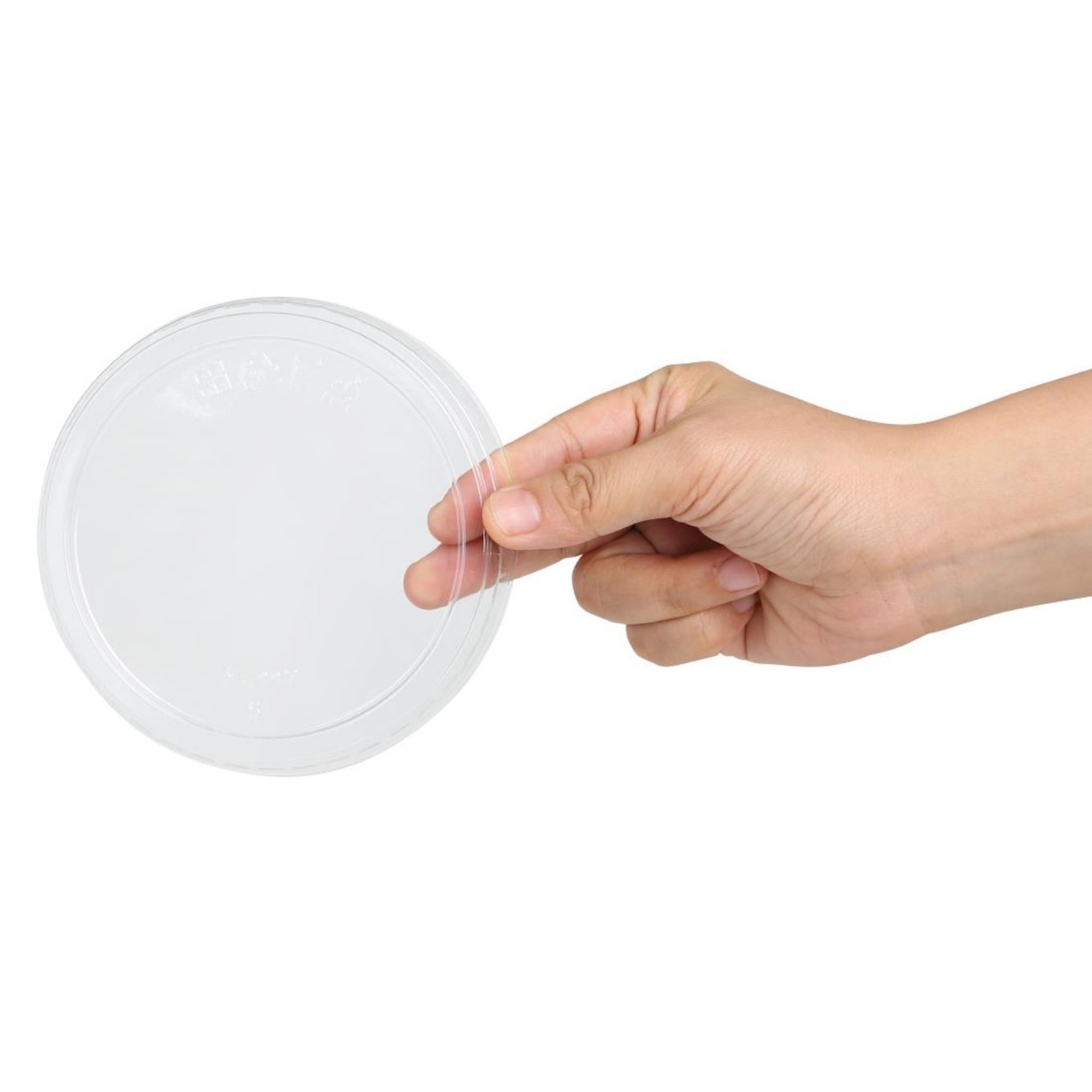 Picture of Fiesta Recyclable rPET Flat Lids for Deli Cups 8/12/16oz (300 Pack)