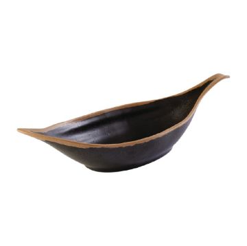 Picture of APS Crocker Leaf Bowl Brown. 420mm length