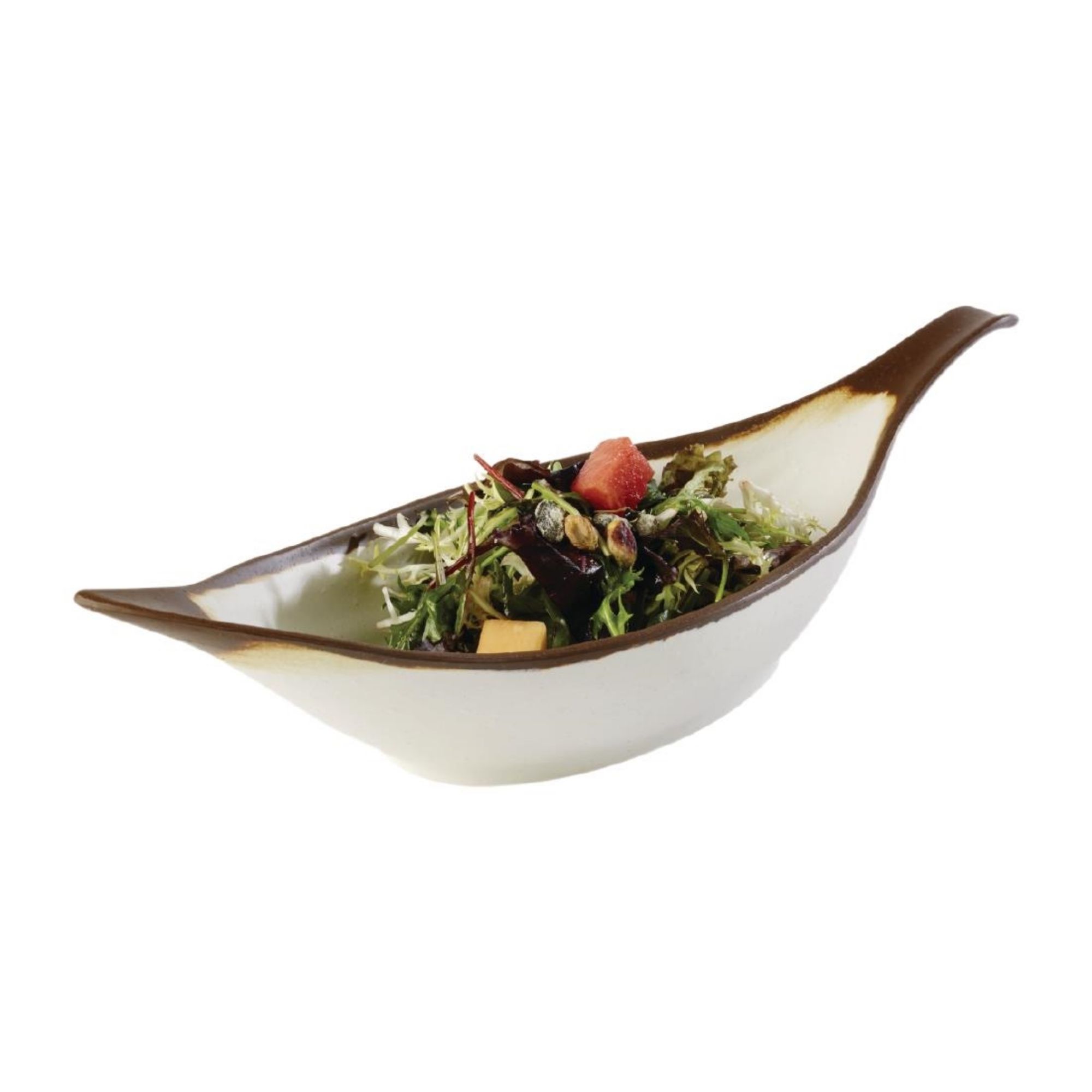 Picture of APS Crocker Leaf Bowl Cream. 420mm length