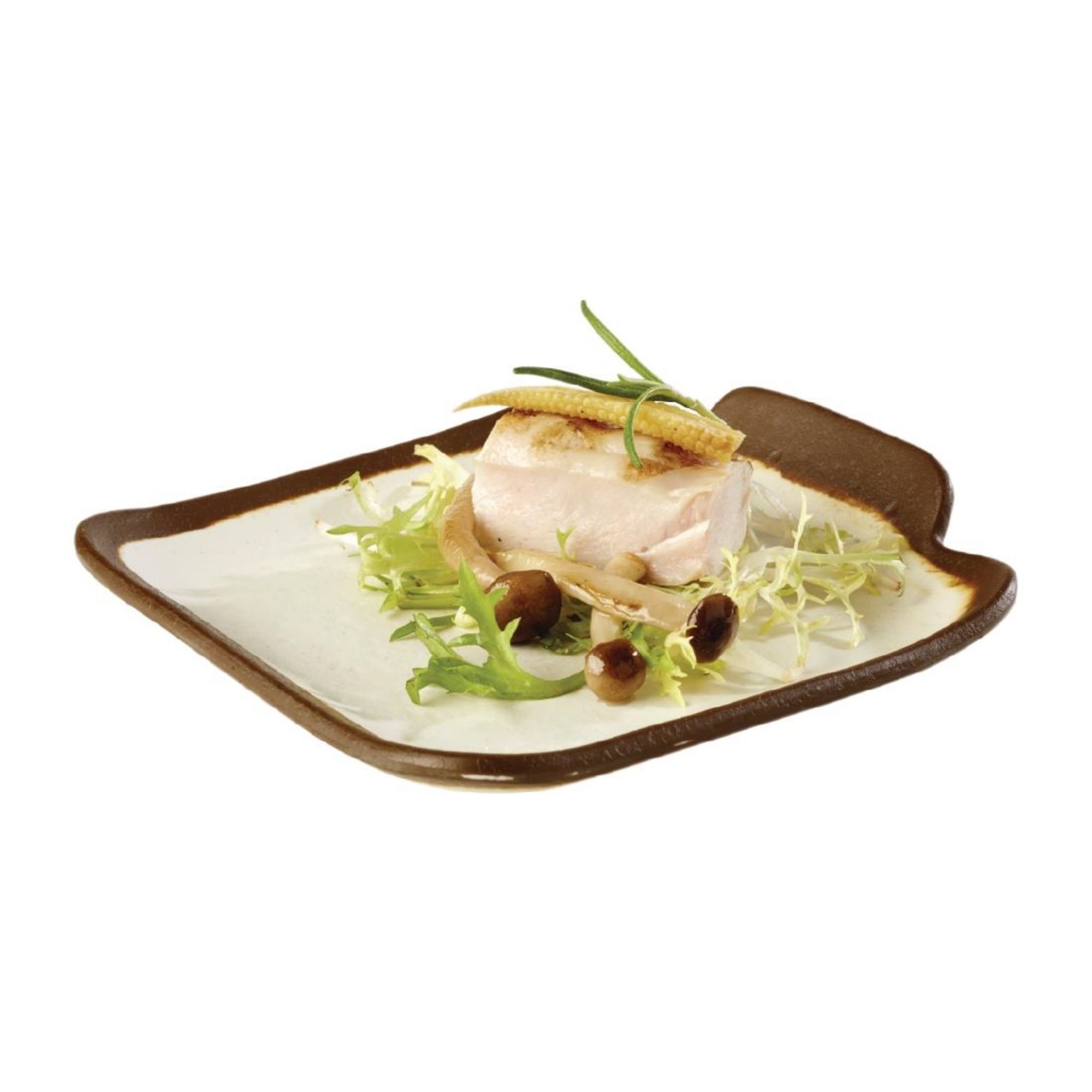 Picture of APS Crocker Square Platter Cream 140mm