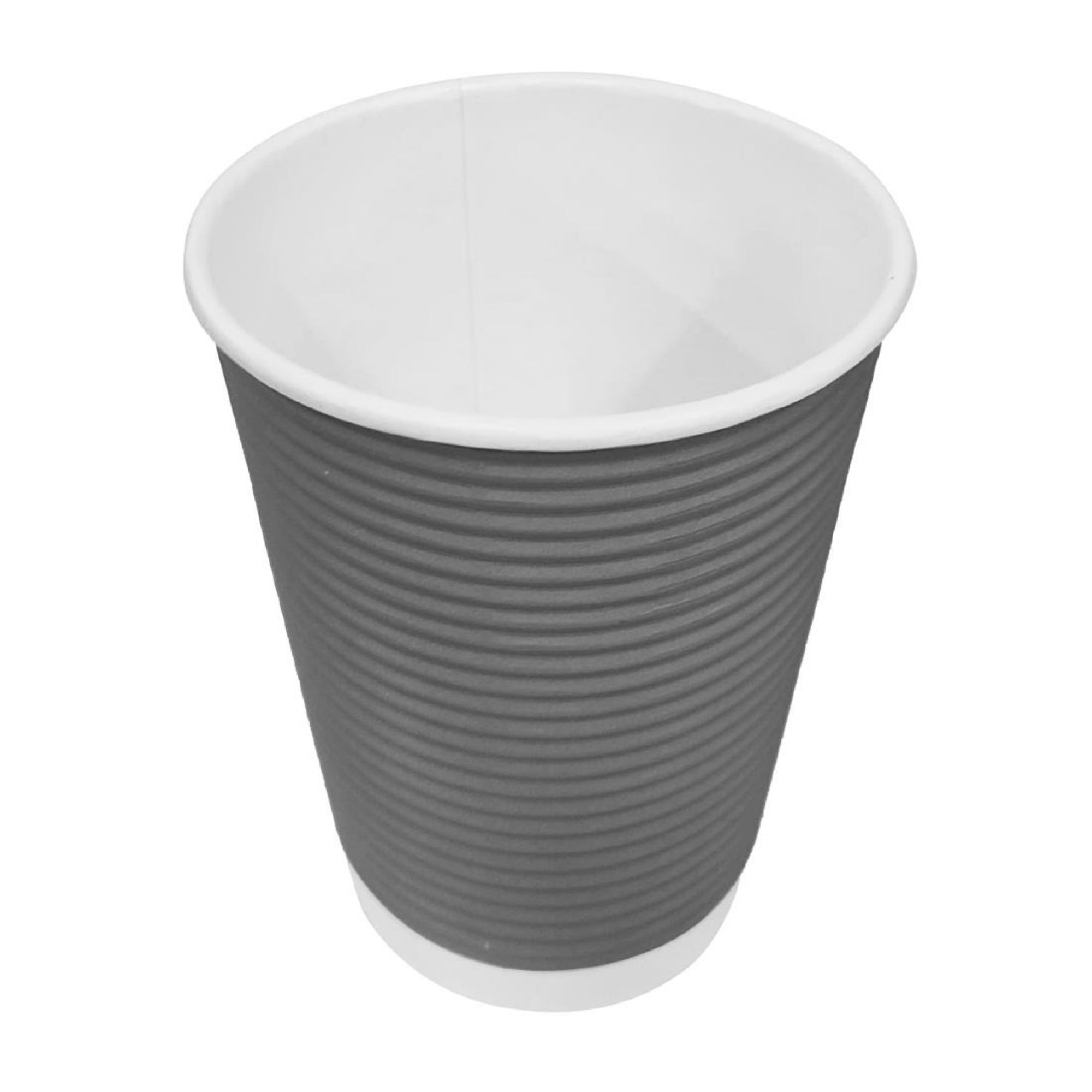 Picture of Fiesta Recyclable Coffee Cups Ripple Wall Charcoal 225ml / 8oz (500 Pack)