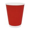 Picture of Fiesta Recyclable Coffee Cups Ripple Wall Red 340ml / 12oz (500 Pack)
