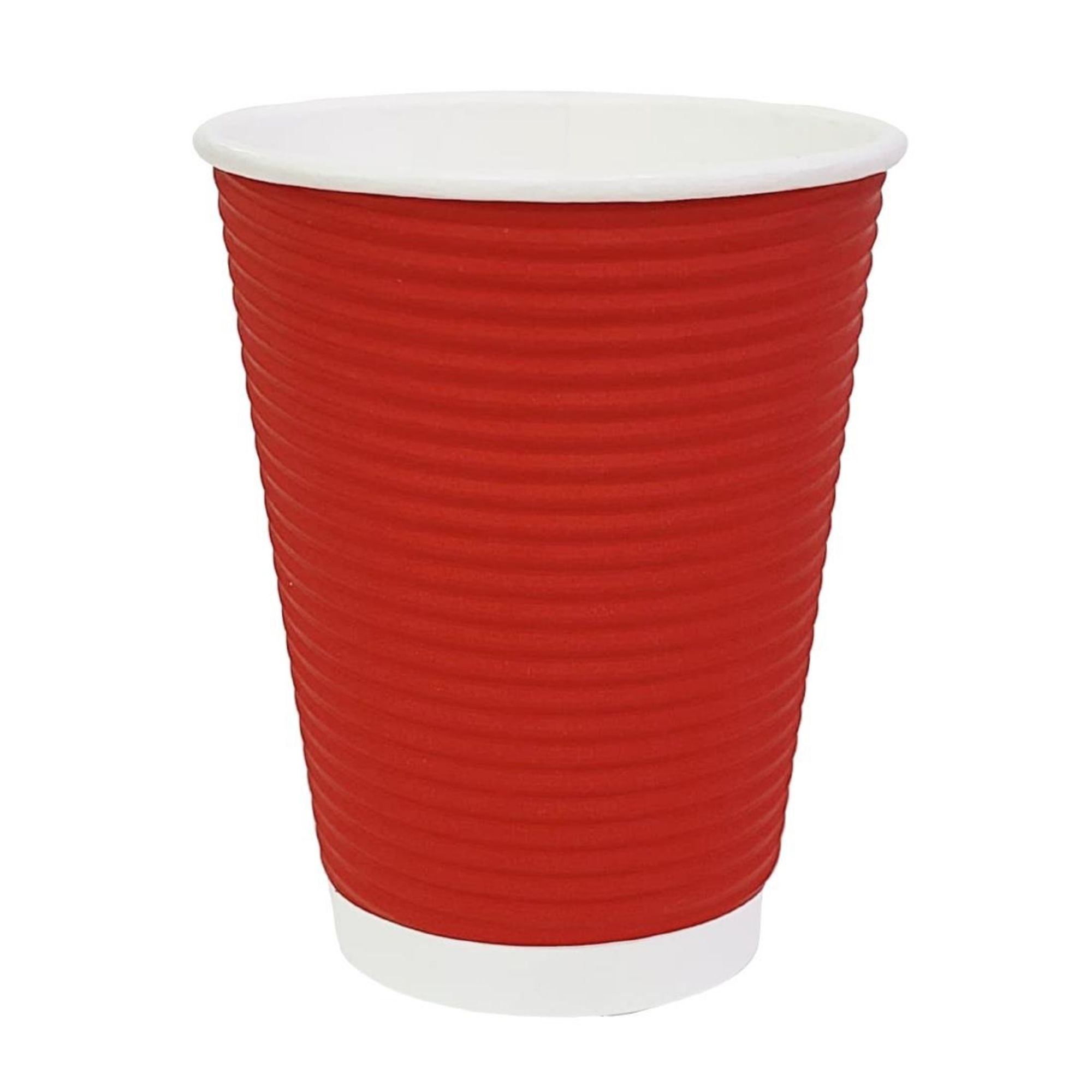 Picture of Fiesta Recyclable Coffee Cups Ripple Wall Red 340ml / 12oz (500 Pack)
