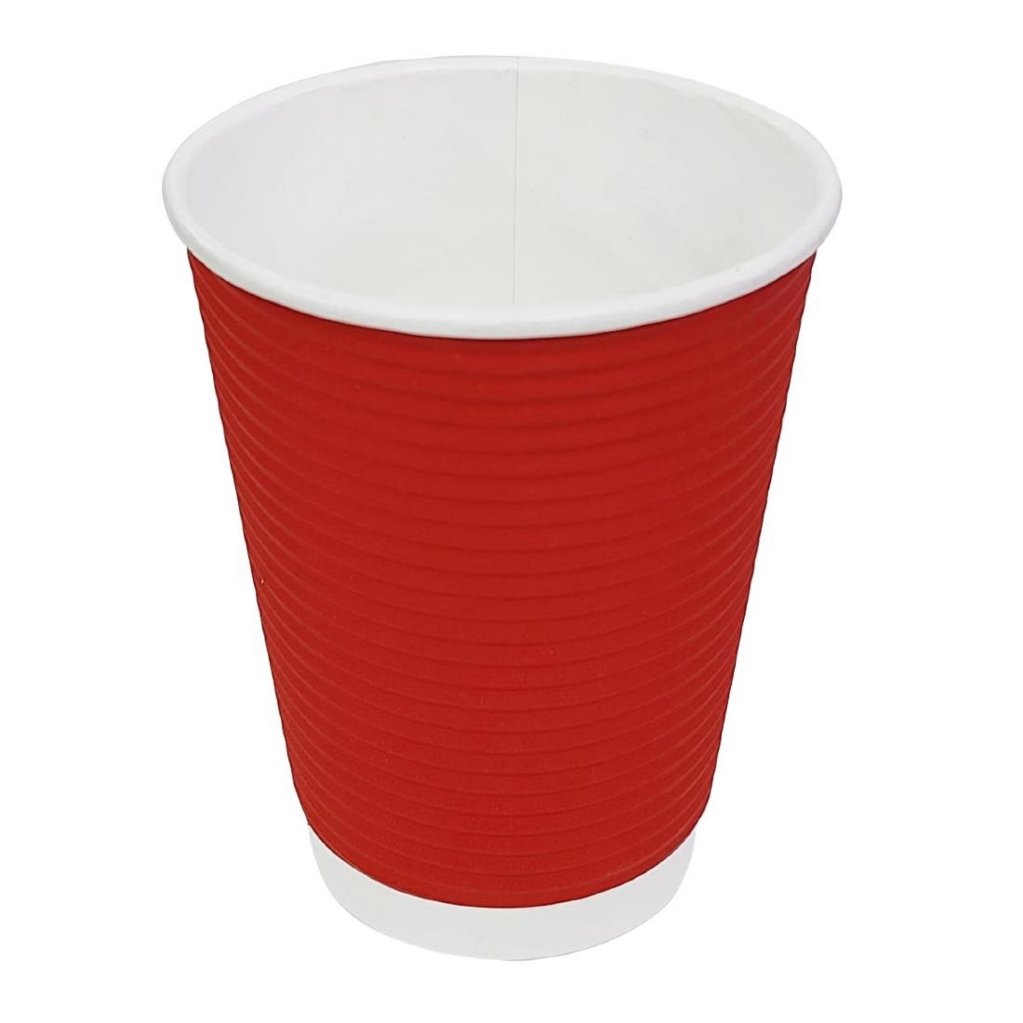 Picture of Fiesta Recyclable Coffee Cups Ripple Wall Red 340ml / 12oz (500 Pack)