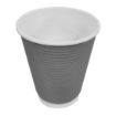 Picture of Fiesta Recyclable Coffee Cups Ripple Wall Charcoal 340ml / 12oz (25 Pack)