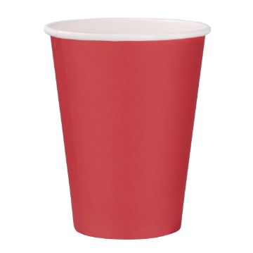 Picture of Fiesta Recyclable Single Wall Takeaway Coffee Cups Red 340ml / 12oz (50 Pack)